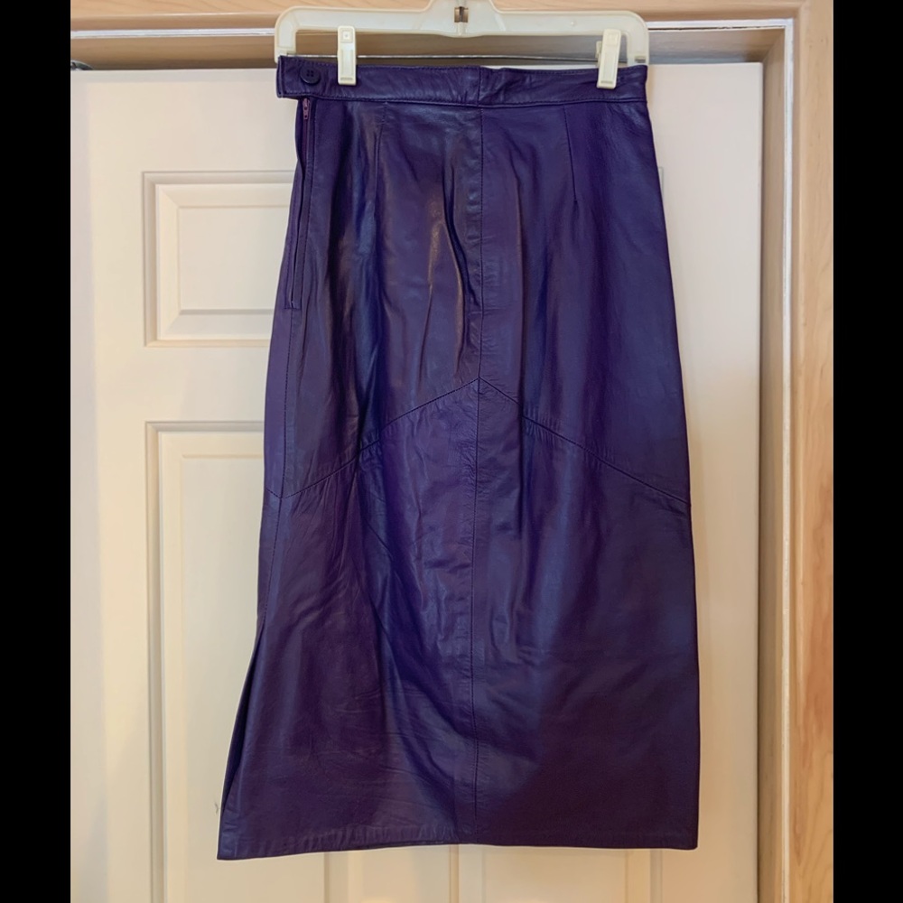 Firenze Santa Barbara 100% leather skirt